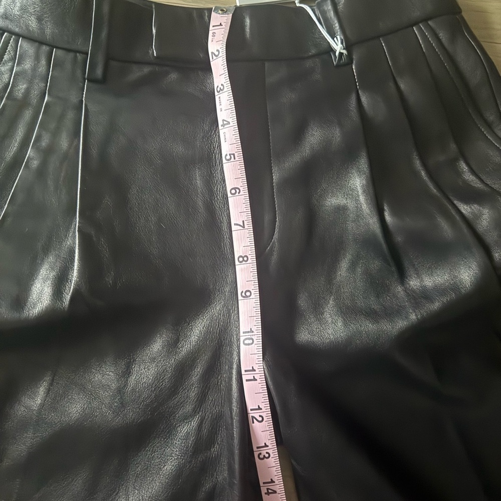 Alexander Wang Leather Wide Leg Embossed Trousers Women Size 0 - Picture 12 of 14